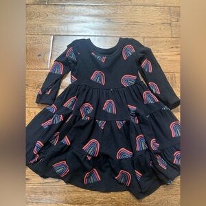 Kyte Baby Bamboo Midnight Rainbow Tiered Dress Size 18/24 Month